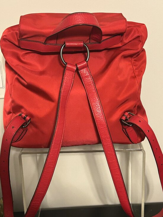 COACH Billie Charlie Nylon & Leather True Red Drawstring Bag Backpack F58814 main image 12